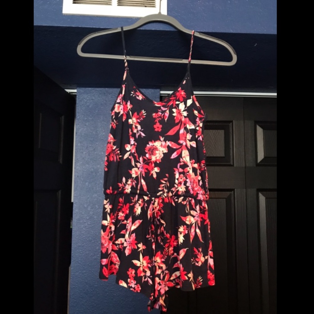 Pink Floral Romper